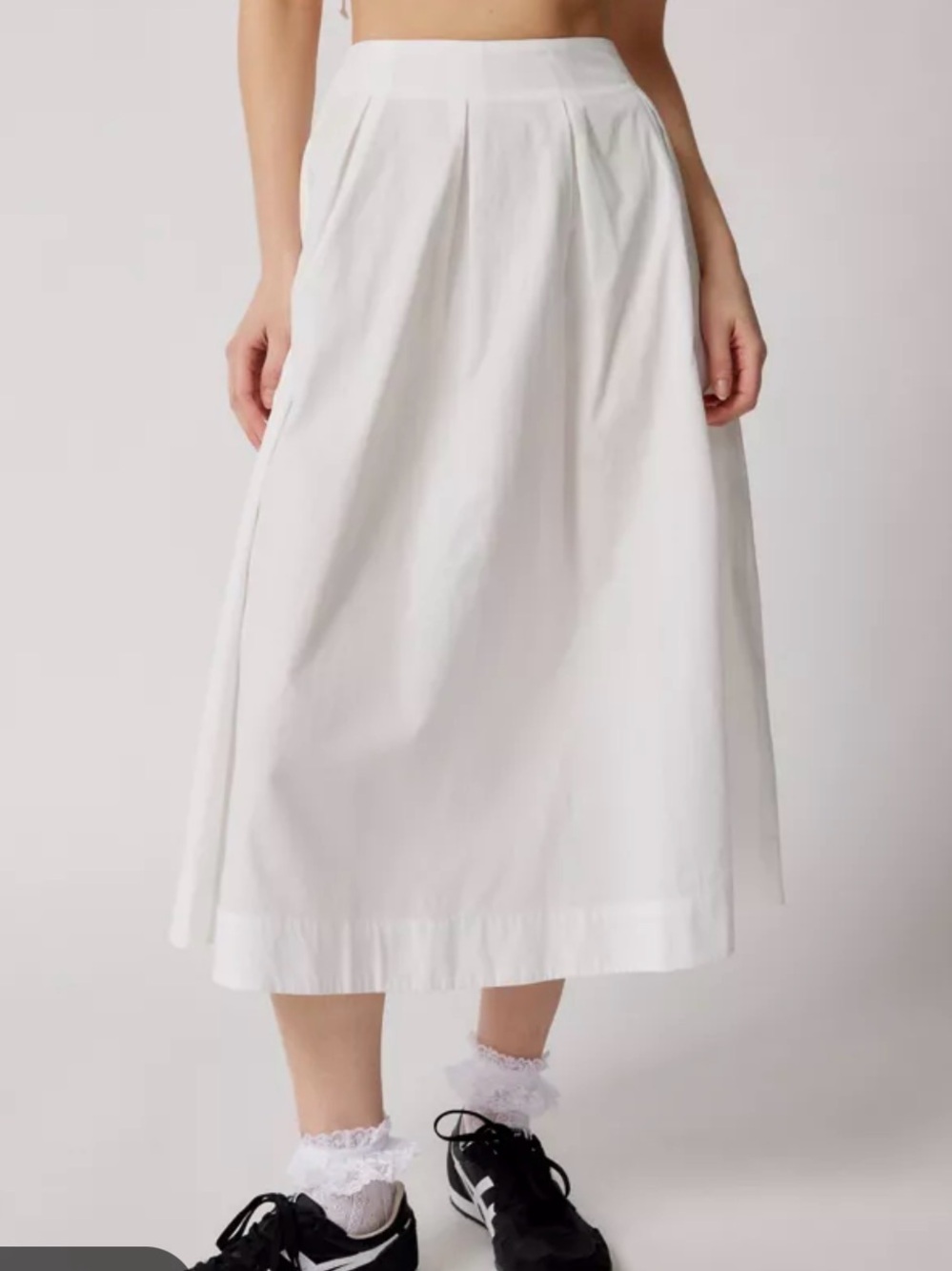 For Love & Lemons Marella Poplin Midi Skirt White XXS